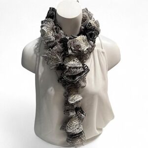 ✨‎ Handmade Ruffle Lace Scarf — 56" — Soft, Lightweight & Flouncy